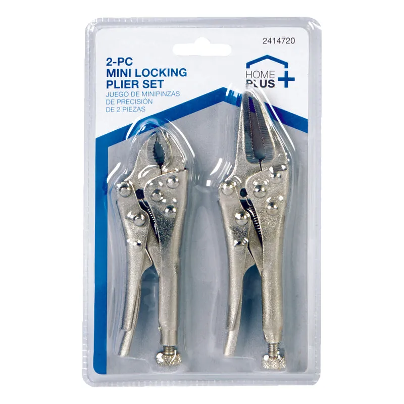 Home Plus 4-3/4 in. Carbon Steel Two Piece Locking Pliers Set