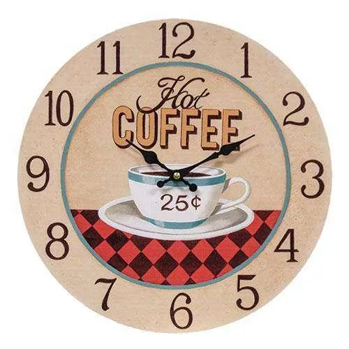 Hot Coffee 25¢ Country Clock