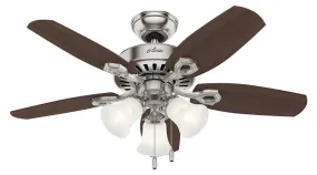 Hunter Builder Series 52106 Ceiling Fan, 5-Blade, Brazilian Cherry/Harvest Mahogany Blade, 42 in Sweep, MDF Blade :EA: QUANTITY: 1