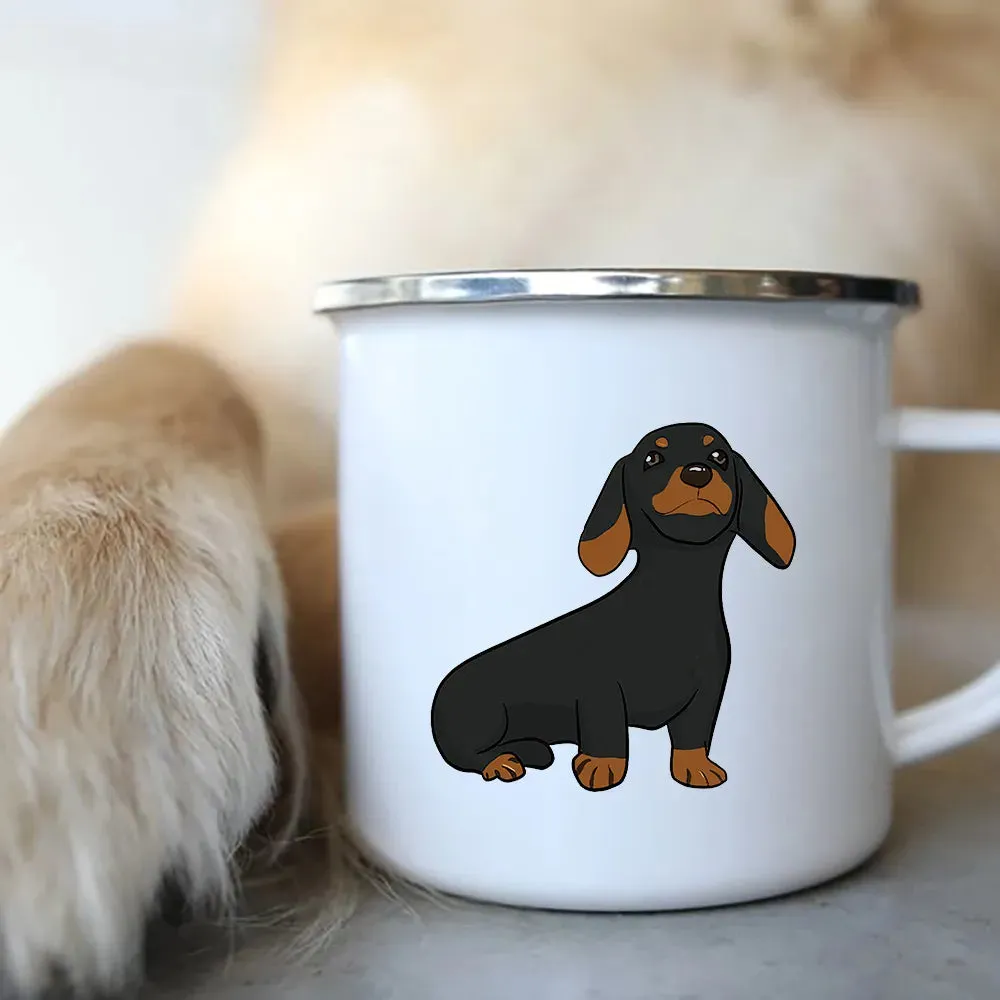 I Love Dachshunds Enamel Mug