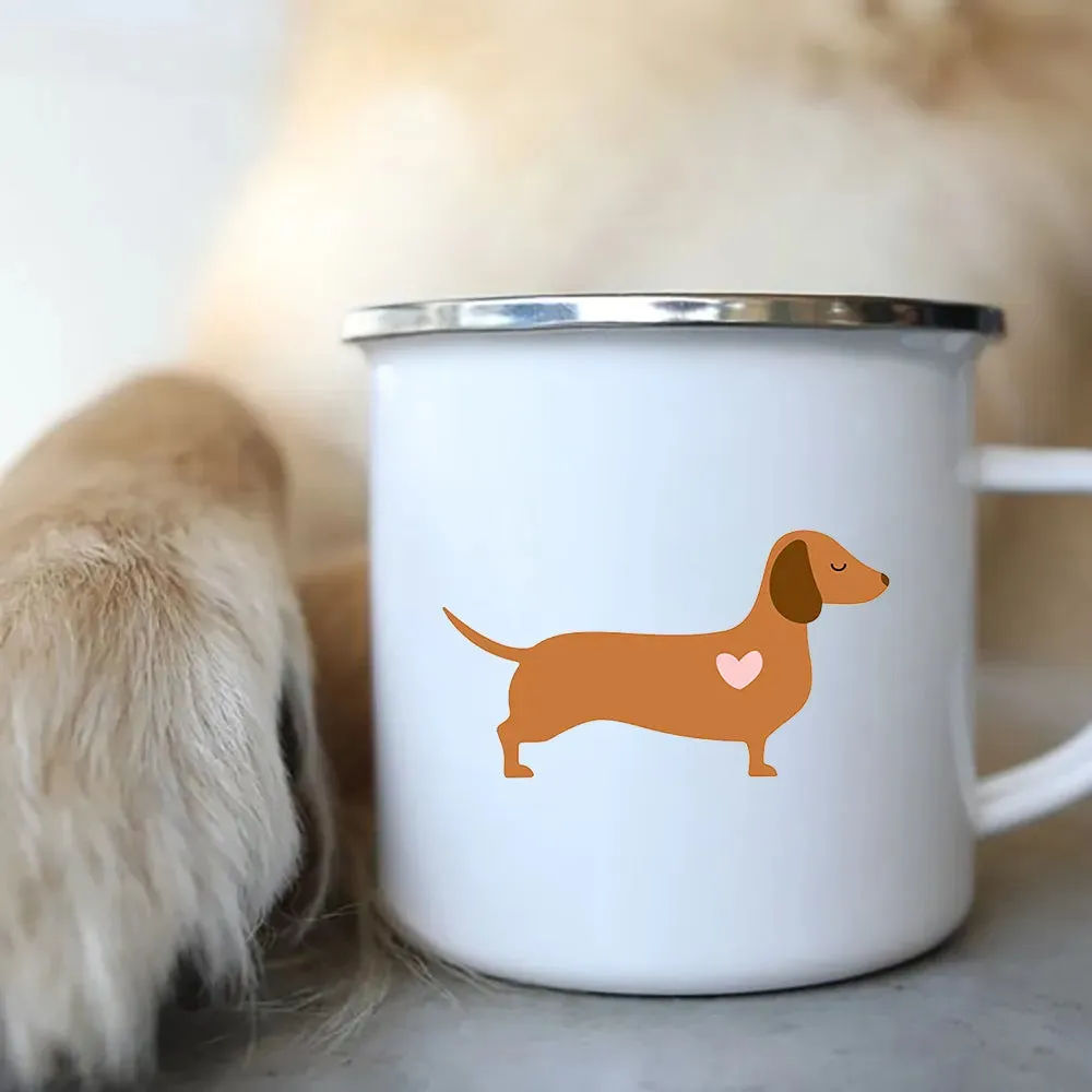 I Love Dachshunds Enamel Mug