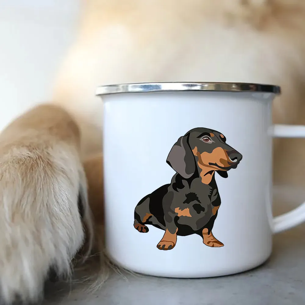 I Love Dachshunds Enamel Mug