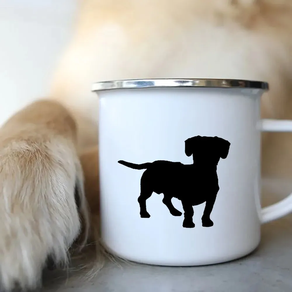 I Love Dachshunds Enamel Mug