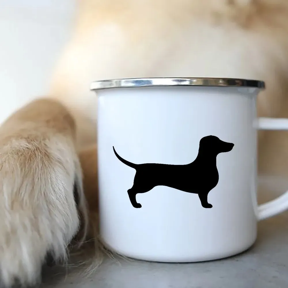 I Love Dachshunds Enamel Mug