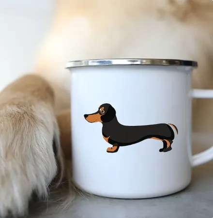 I Love Dachshunds Enamel Mug