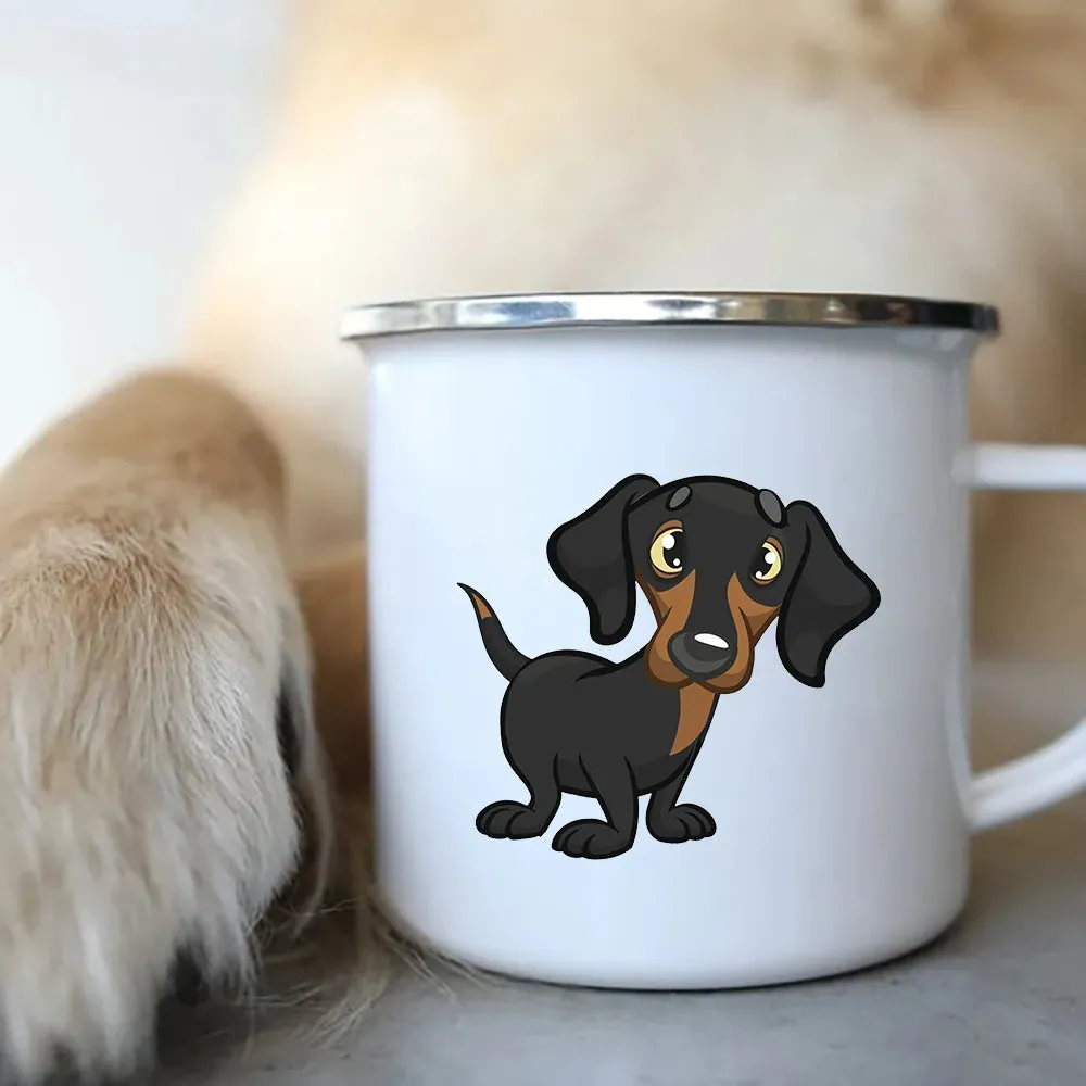 I Love Dachshunds Enamel Mug