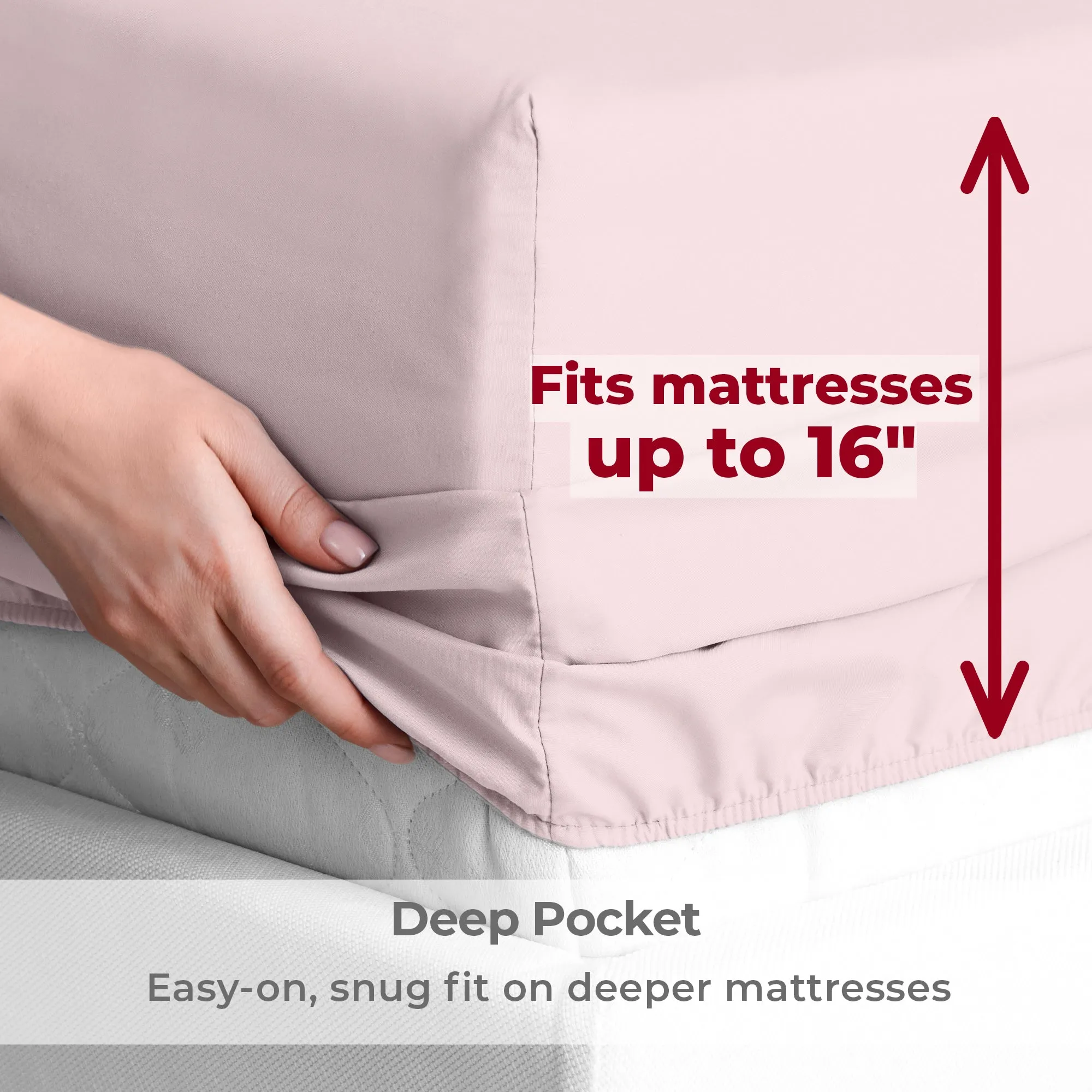 Iconic 4-Piece Microfiber Sheet Set (Light Colors)