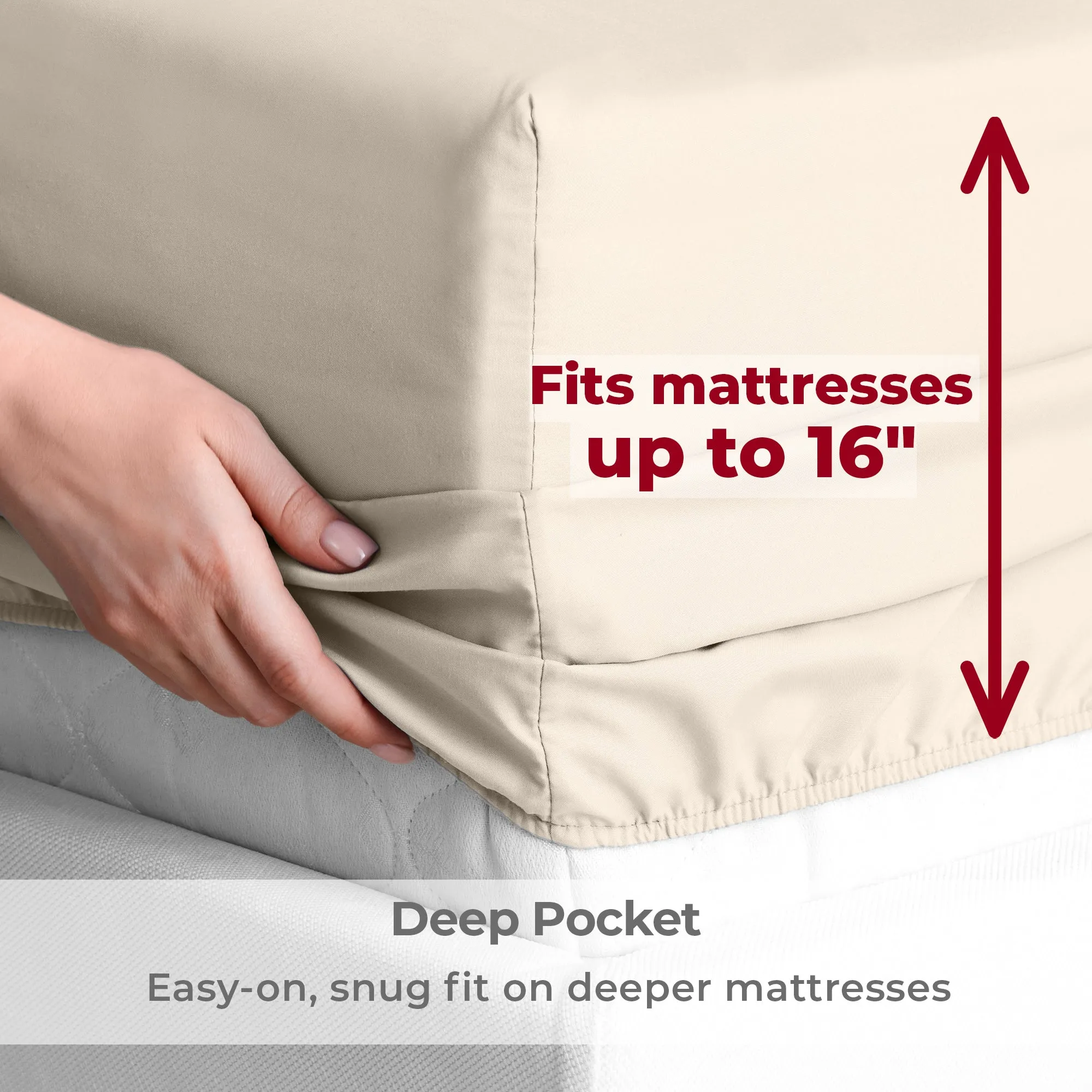 Iconic 4-Piece Microfiber Sheet Set (Light Colors)