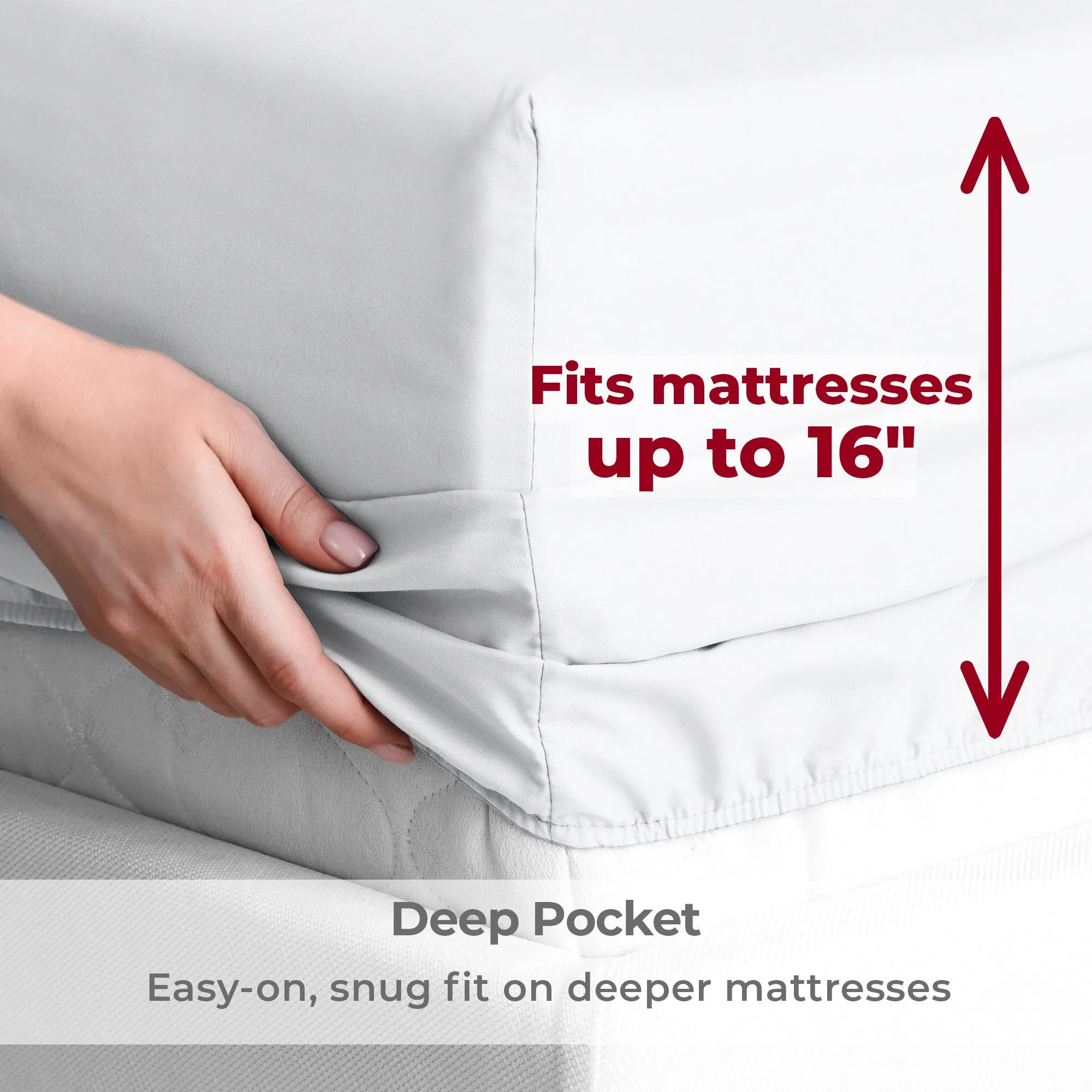 Iconic 4-Piece Microfiber Sheet Set (Light Colors)