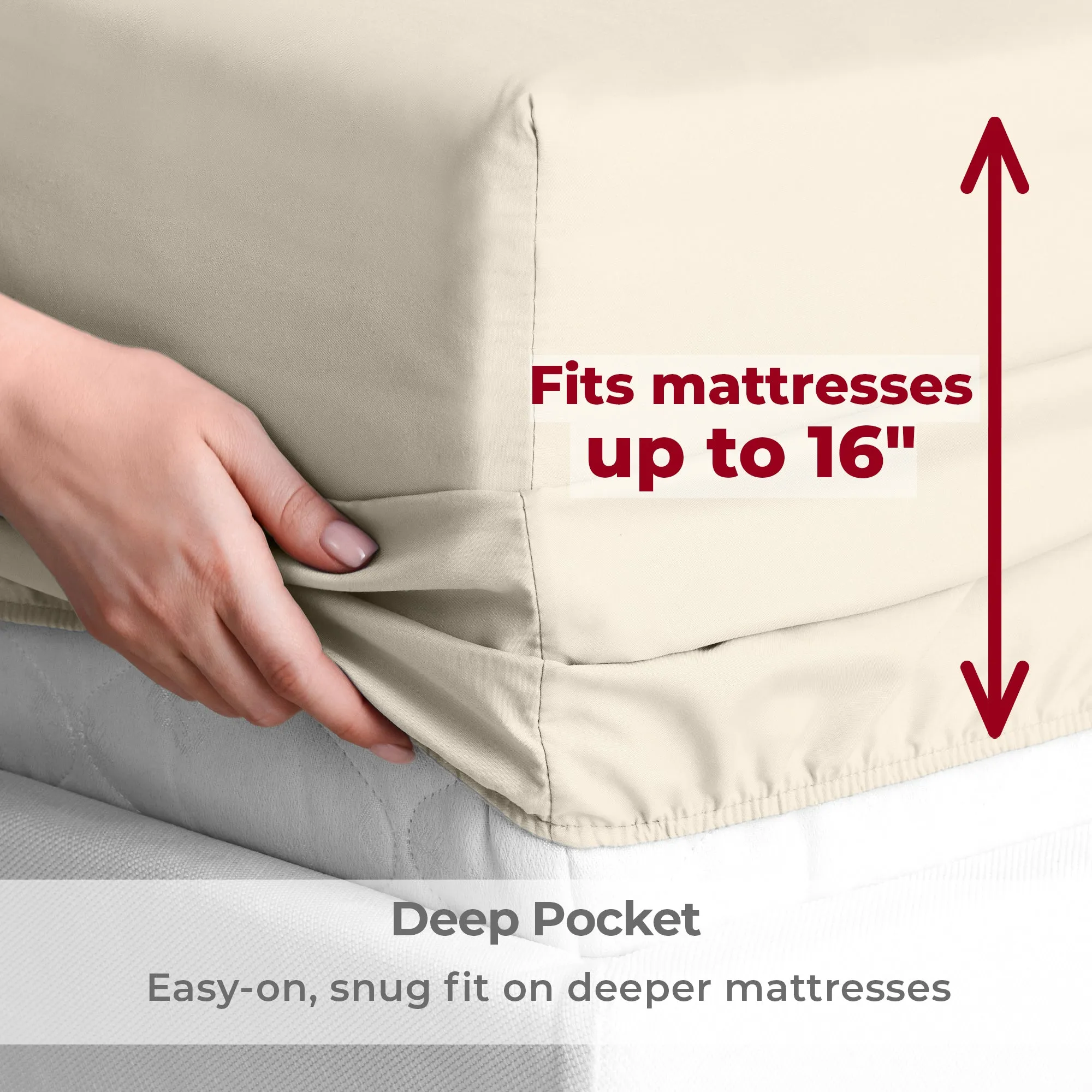 Iconic 4-Piece Microfiber Sheet Set (Light Colors)