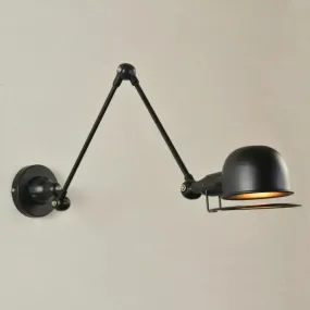 Industrial Black Iron Wall Mount Light Fixture with Rotatable Bowl, 1-Light Task Wall Light with Frame Guard