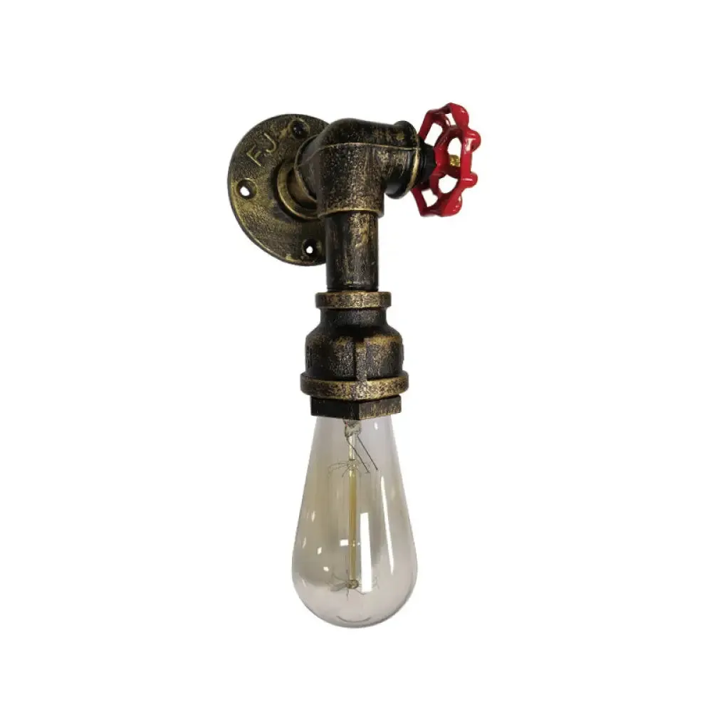 Iron Wall Mount Light Industrial Valve Handle – Single Corridor Fixture