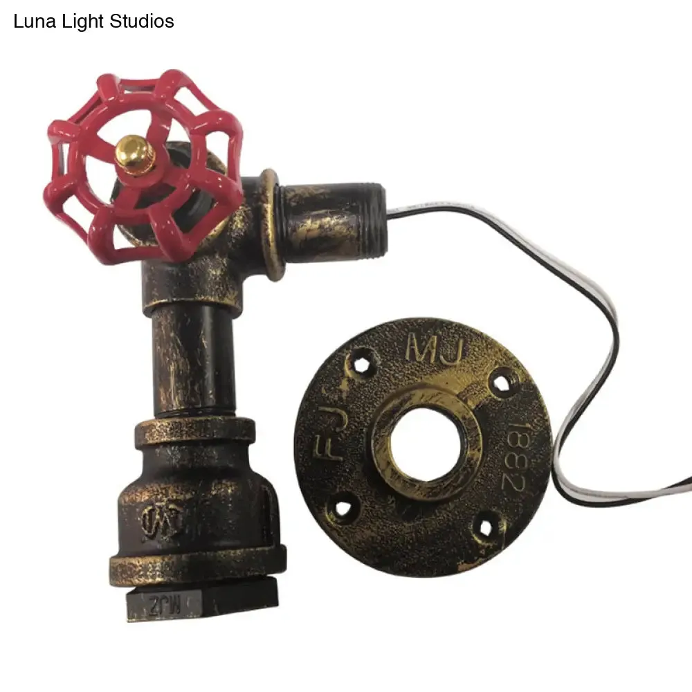 Iron Wall Mount Light Industrial Valve Handle – Single Corridor Fixture