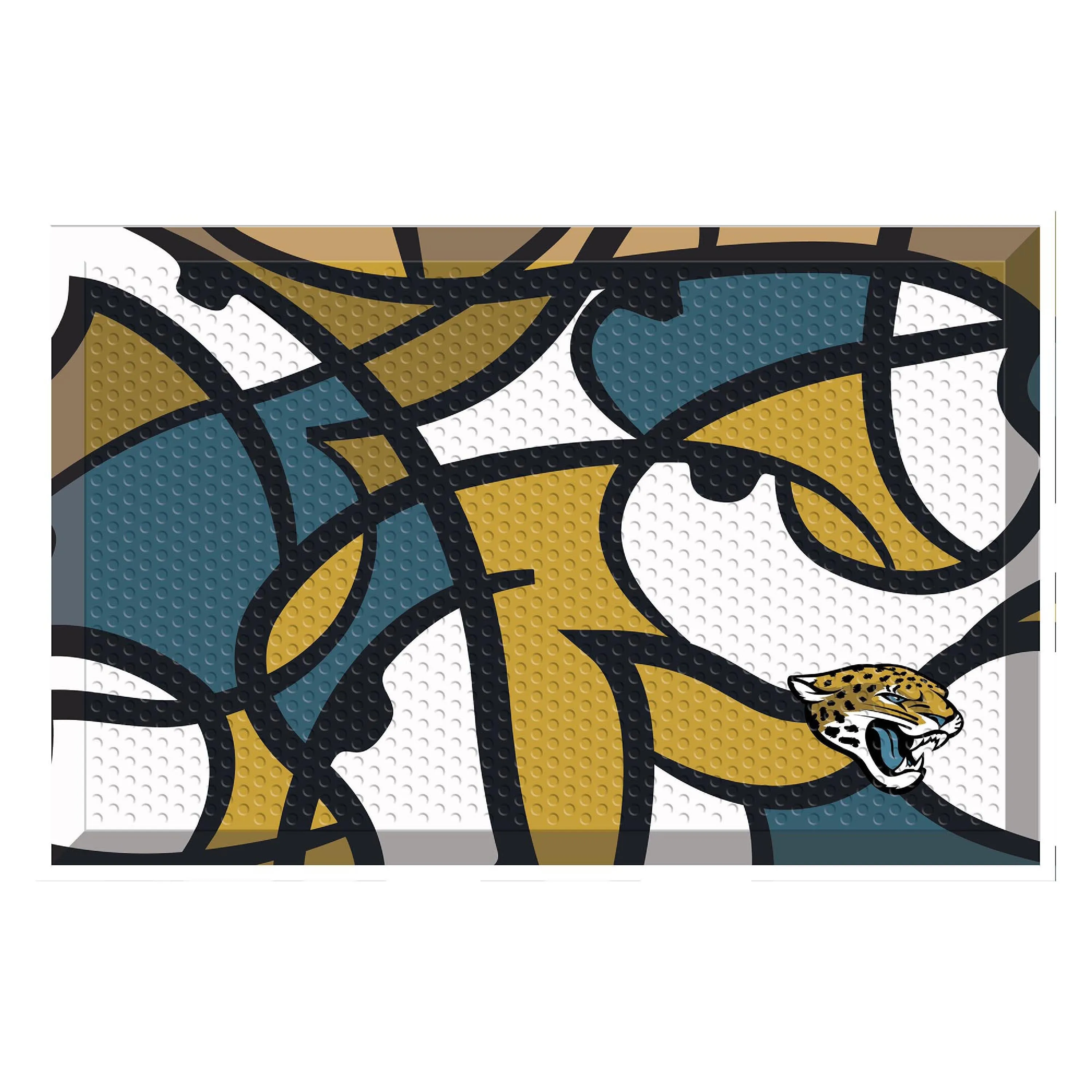 Jacksonville Jaguars Rubber Scraper Door Mat XFIT Design