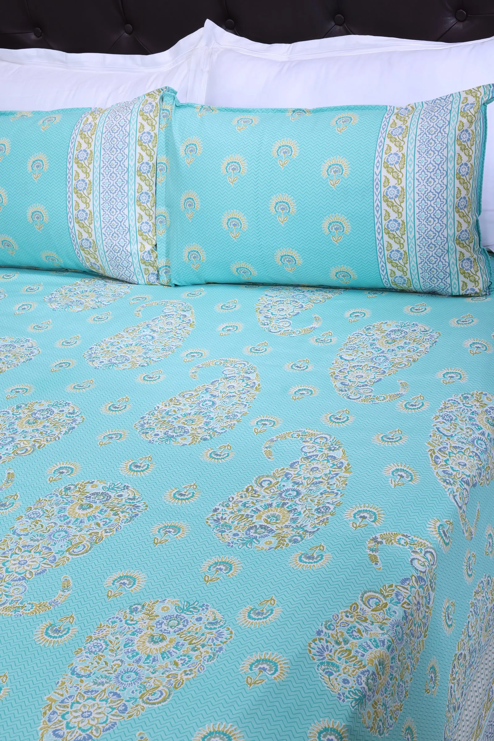 Jazmine Floral Green Cotton Bedsheet