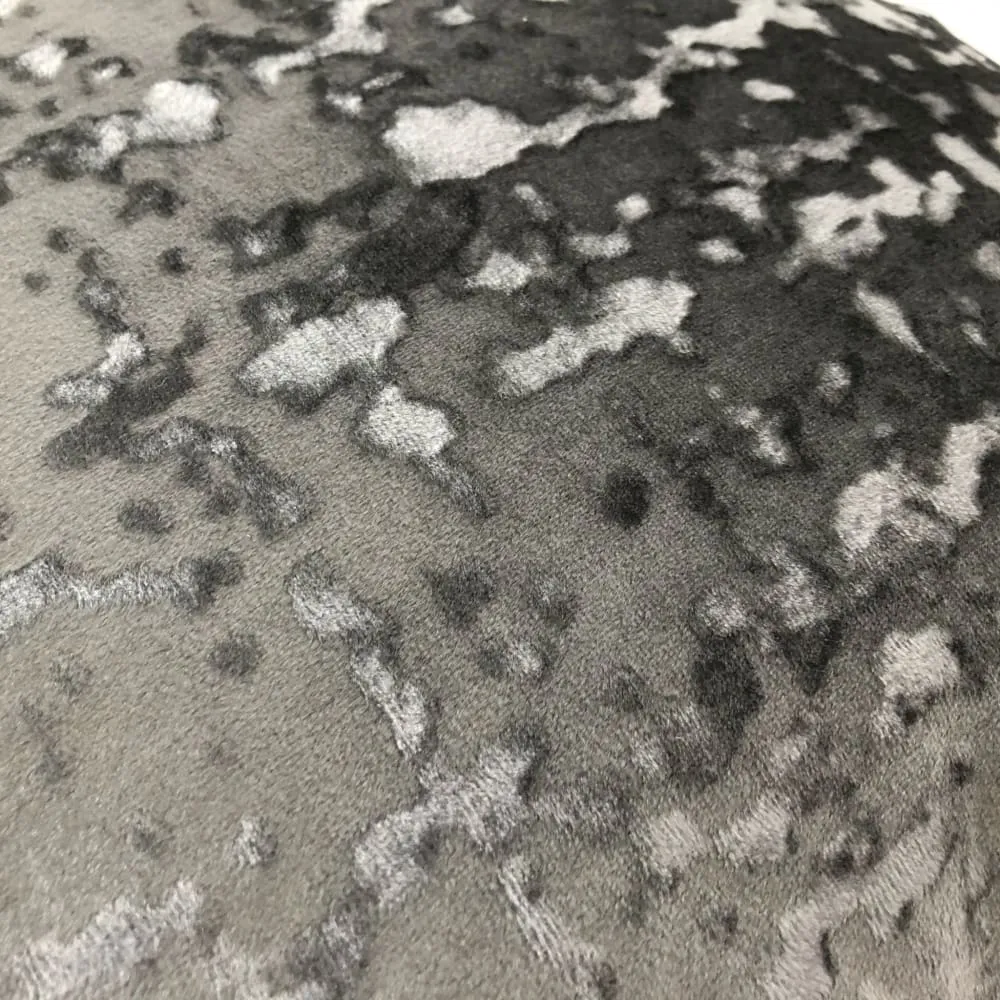 Kael I Gray Abstract Distressed Tonal Velvet Pillow Cover