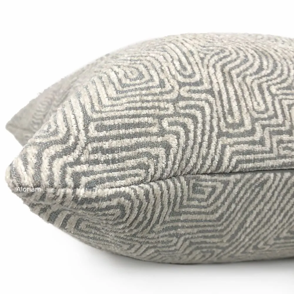 Khandek Gray Tribal Maze Pillow Cover