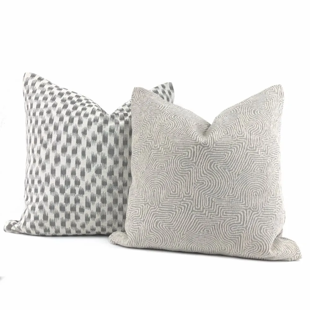 Khandek Gray Tribal Maze Pillow Cover