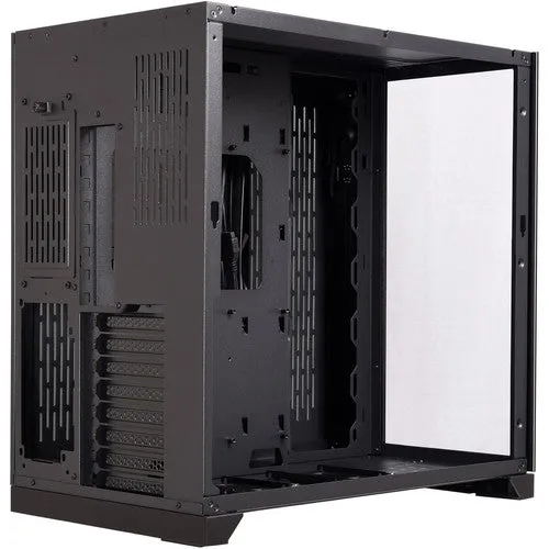 Lian Li ATX Mid Tower Gaming PC Case, Window Side and Front E-ATX Midi Tower Case Black - PCO11DX