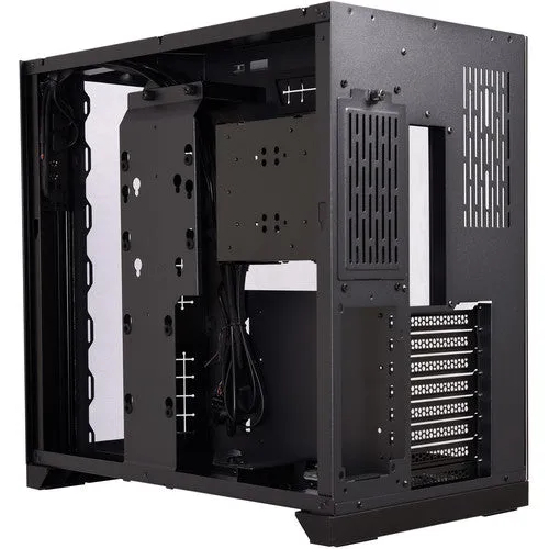 Lian Li ATX Mid Tower Gaming PC Case, Window Side and Front E-ATX Midi Tower Case Black - PCO11DX