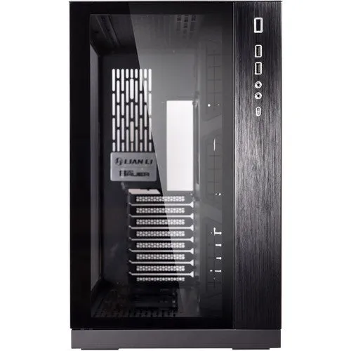 Lian Li ATX Mid Tower Gaming PC Case, Window Side and Front E-ATX Midi Tower Case Black - PCO11DX