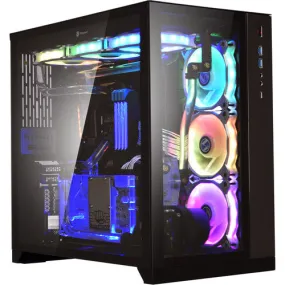 Lian Li ATX Mid Tower Gaming PC Case, Window Side and Front E-ATX Midi Tower Case Black - PCO11DX