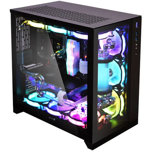 Lian Li ATX Mid Tower Gaming PC Case, Window Side and Front E-ATX Midi Tower Case Black - PCO11DX