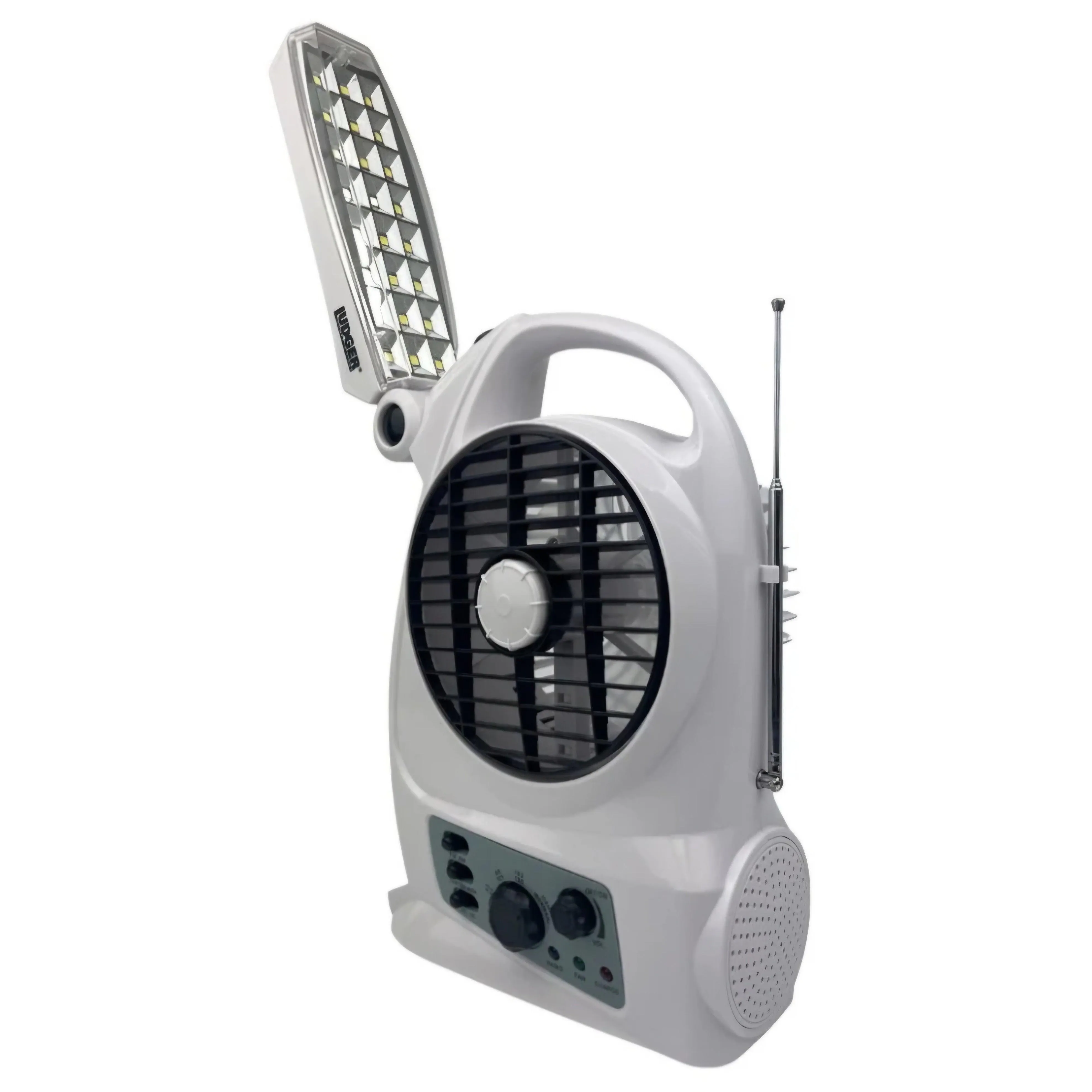 Ludger Rechargeable Fan With Light & Radio 5"