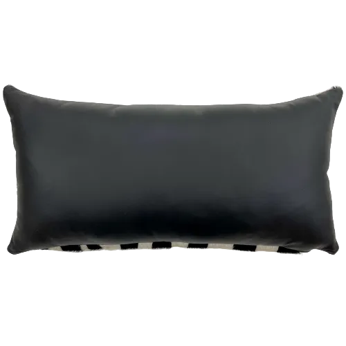 Lumbar Pillow - Black and White Zebra Print Cowhide - 24" x 12" (LPIL091)