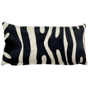 Lumbar Pillow - Black and White Zebra Print Cowhide - 24" x 12" (LPIL091)