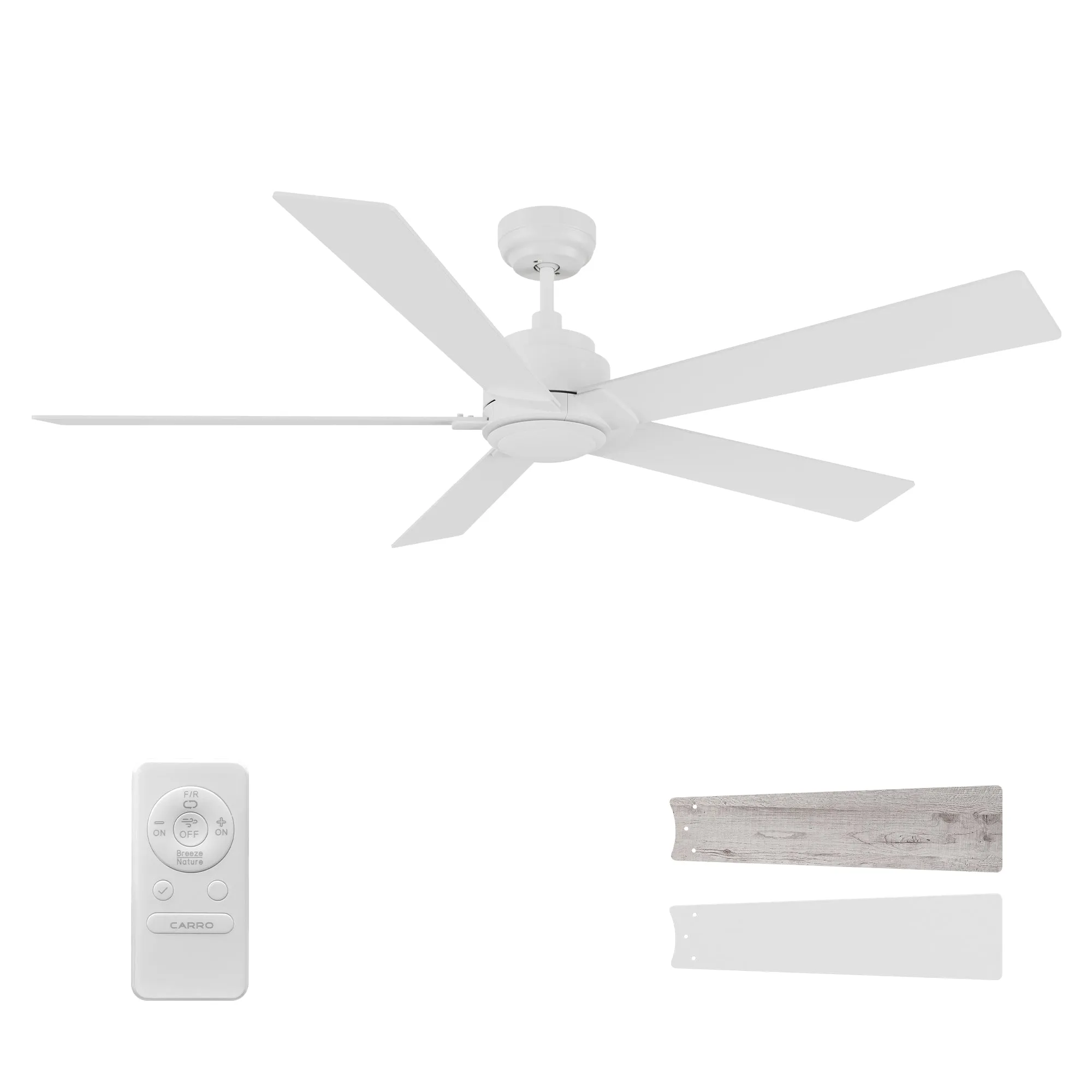 LURGAN 60 inch (5-Blade) Replacement Blades - Reversible White/Light Wood