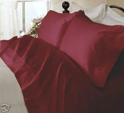 Luxury 800 TC 100% Egyptian Cotton Full Sheet Set In Burgundy