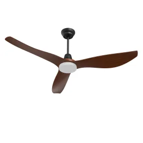 Marseille 52" Ceiling fan 3 ABS blades Walnut Hand-Print with Remote Control LED Light Kit