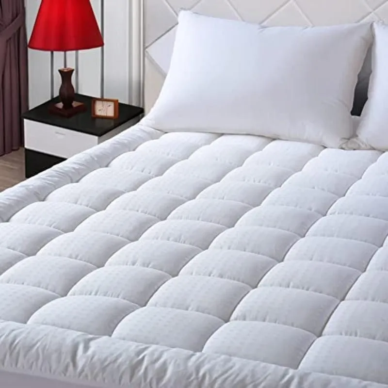 Mattress Pad Pillow Top Mattress Cover Quilted Fitted Protector Deep Pocket Cooling Topper