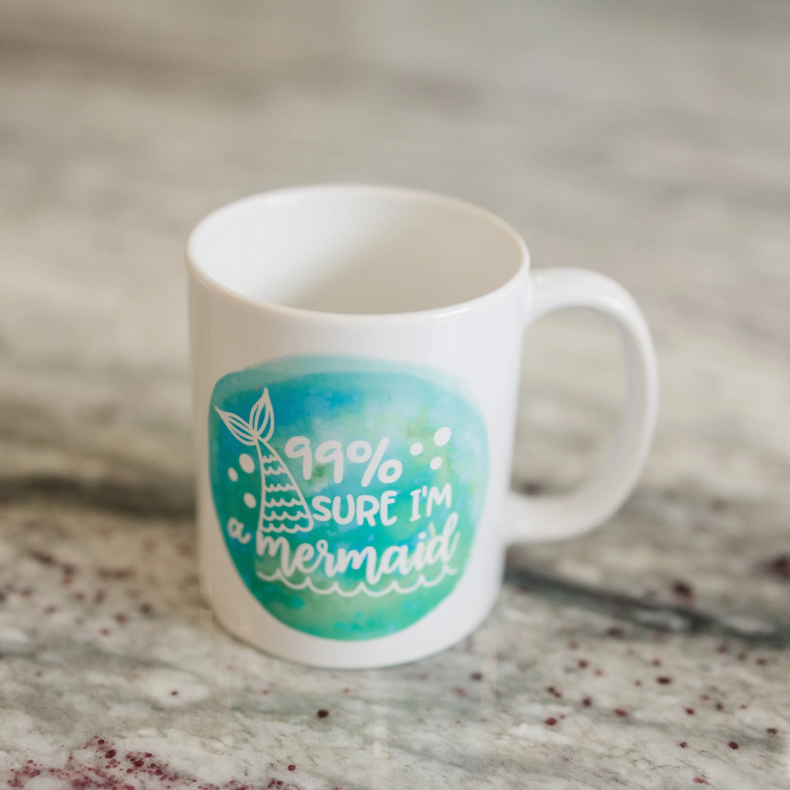 Mermaid Mug, Watercolor Coffee Mug, Beach Ocean 99% sure I'm a mermaid gift for her