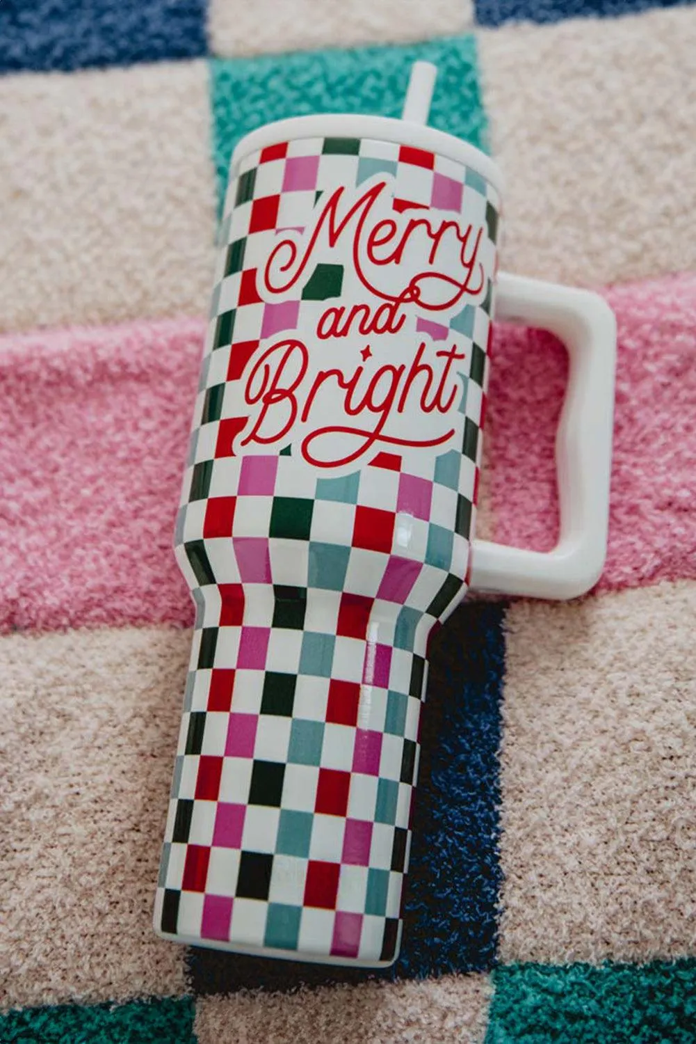 Merry and Bright Multi Plaid Cup