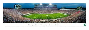 Michigan State Spartans Football Opening Night Panoramic Poster Print - Blakeway 2012