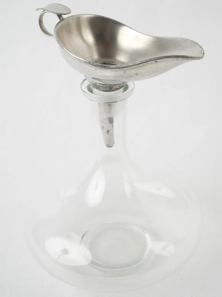 Mid-twentieth century pewter wine funnel decanter & carafe