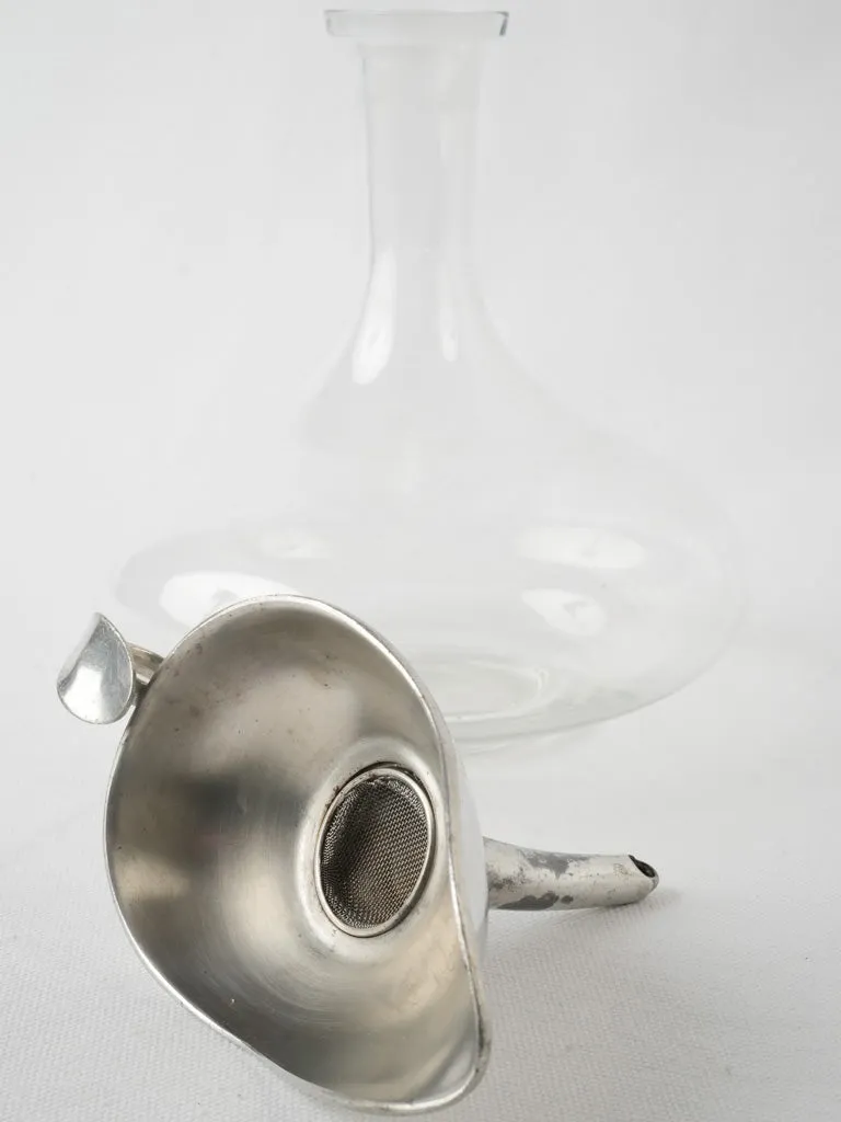 Mid-twentieth century pewter wine funnel decanter & carafe