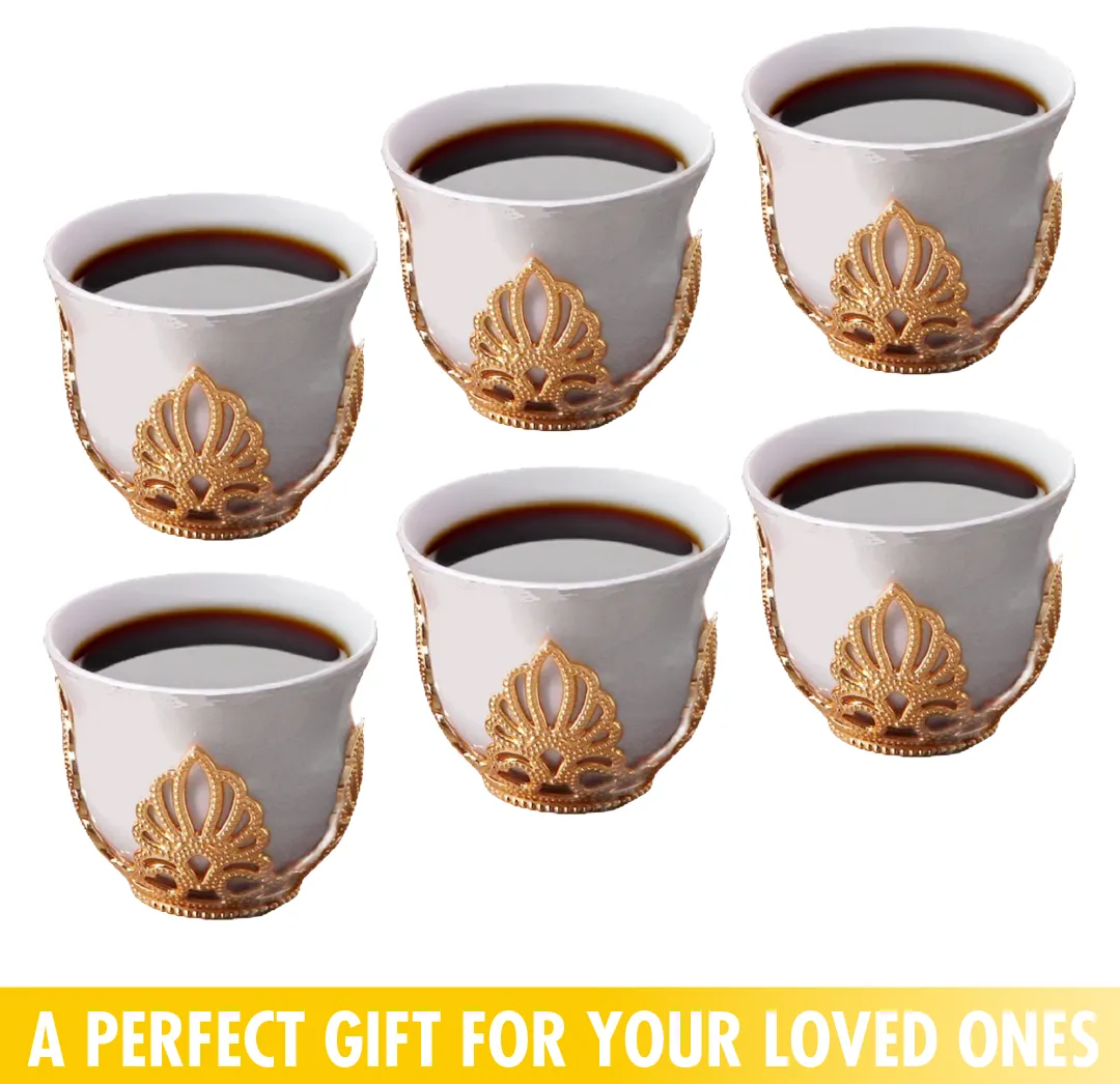 Mirra Coffee Cup Set of 6 with Holders, 1.8 oz