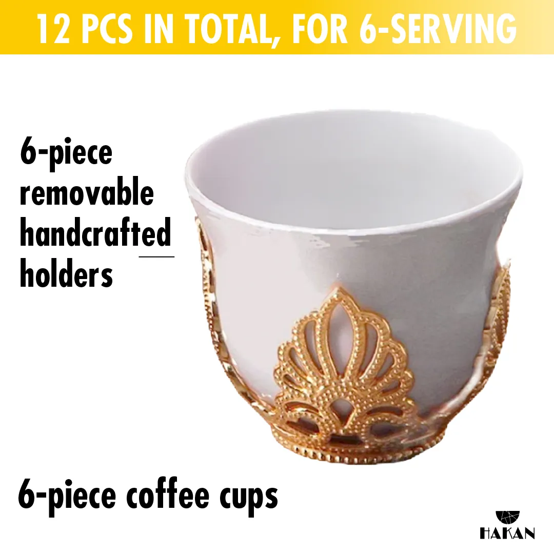 Mirra Coffee Cup Set of 6 with Holders, 1.8 oz