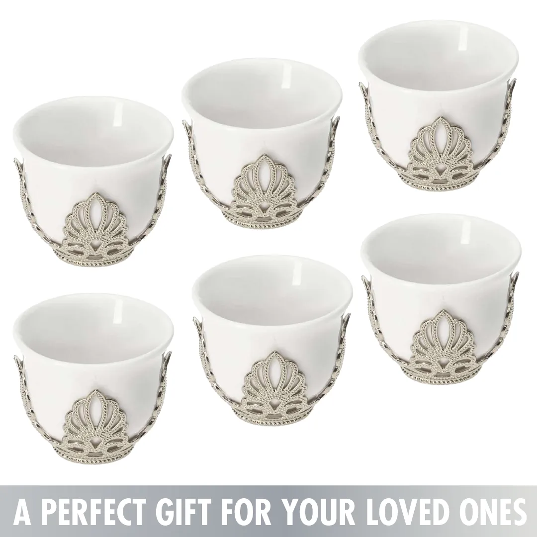 Mirra Coffee Cup Set of 6 with Holders, 1.8 oz