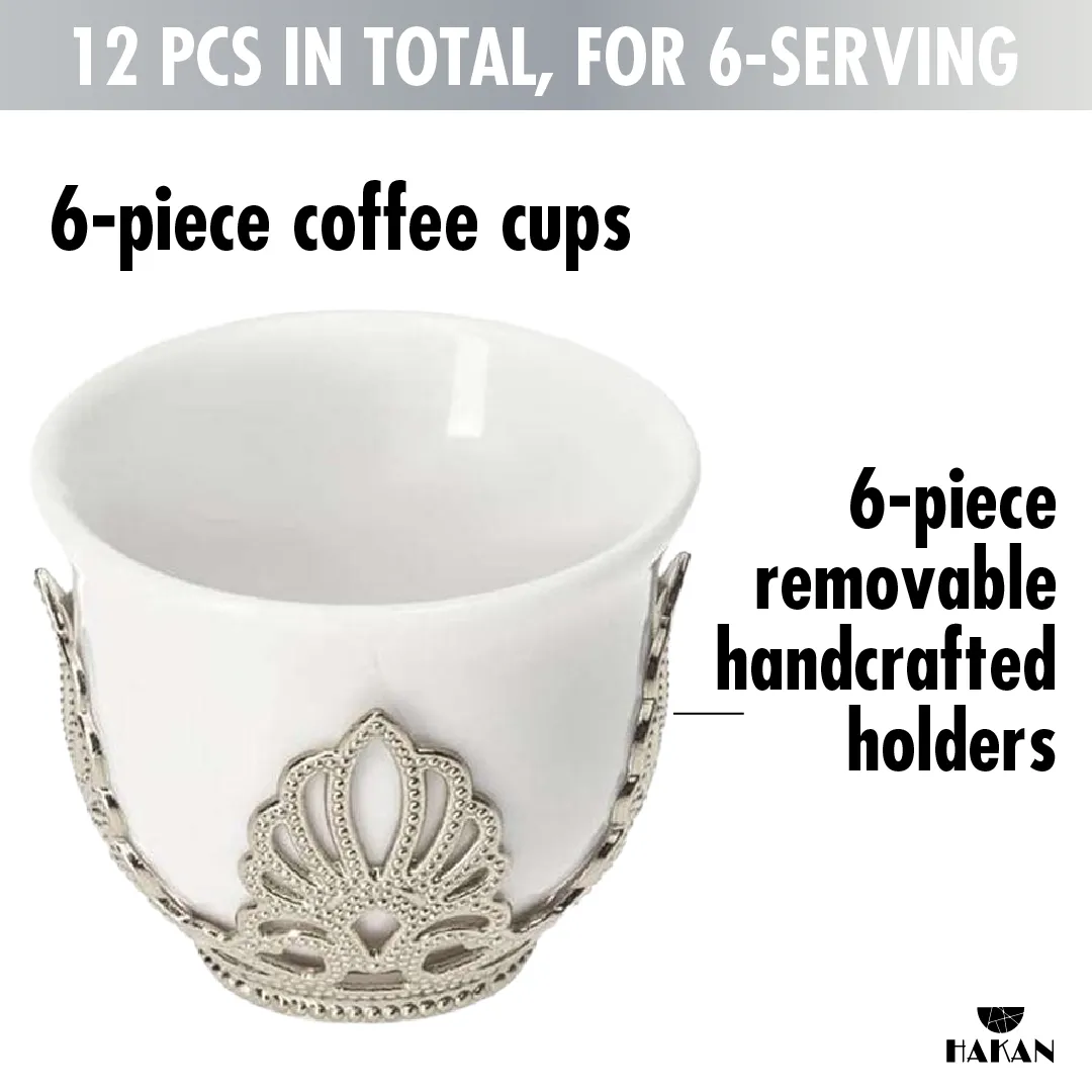 Mirra Coffee Cup Set of 6 with Holders, 1.8 oz