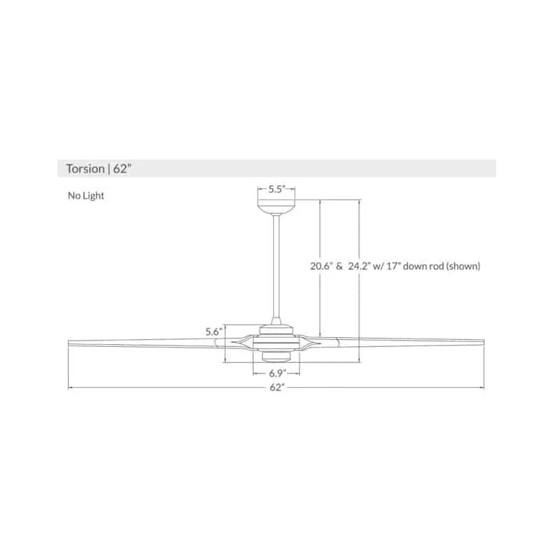 Modern Fan Torsion 62" Ceiling Fan-No Light