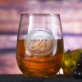 Monogram Stemless Wine Glass Gift