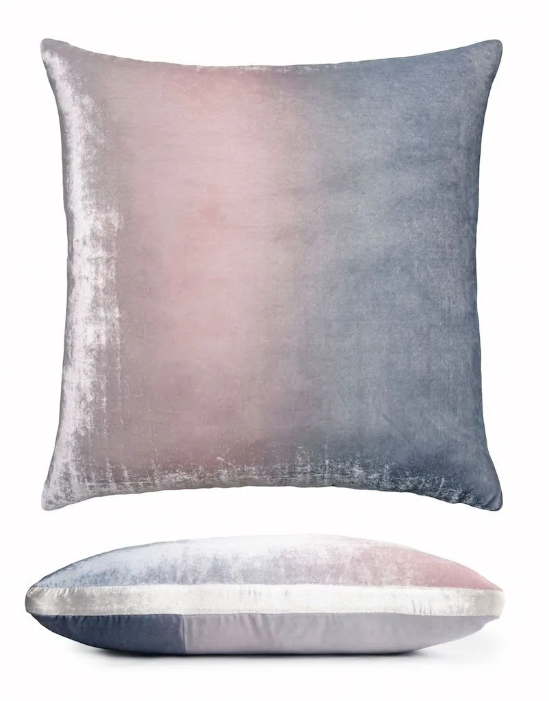 Moonstone Color Block Velvet Throw Pillow