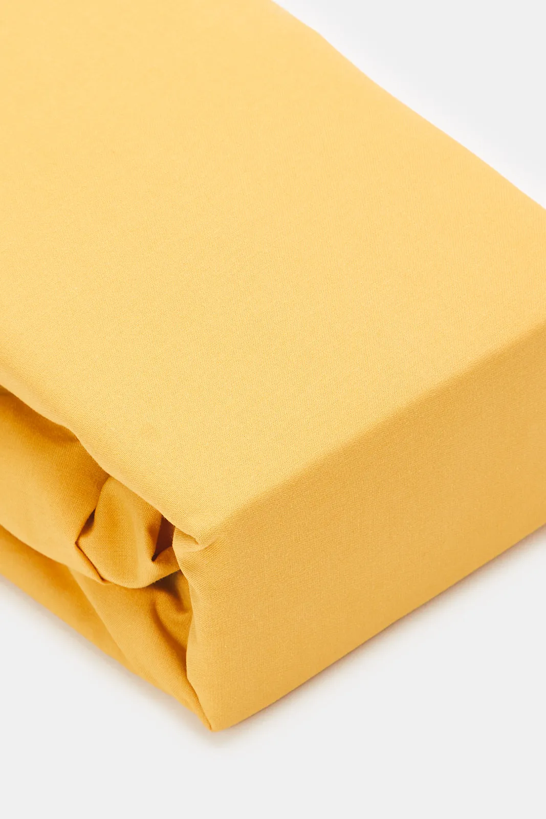 Mustard Solid Fitted Sheet (King Size)