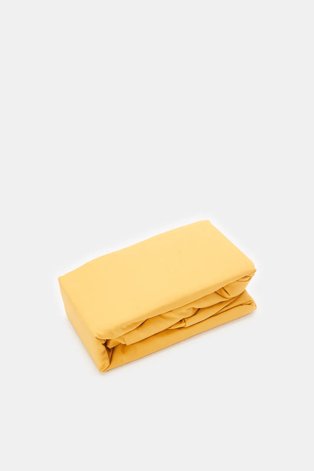 Mustard Solid Fitted Sheet (King Size)