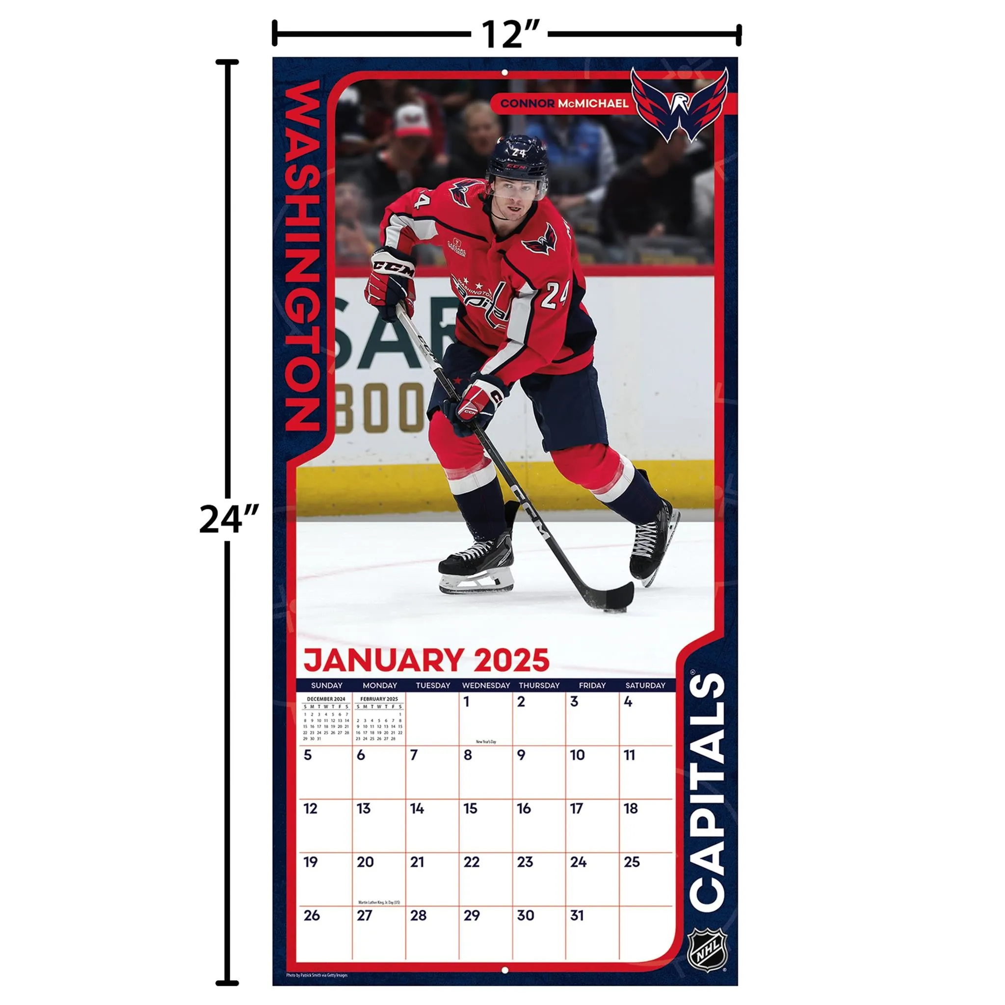 NHL Washington Capitals Wall 2025 Calendar - Online Exclusive