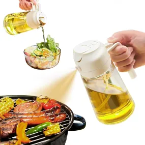 Oil Sprayer for Cooking Kitchen Gadgets Accessories for Air Fryer Kitchen Oil Bottle 500 ML Cooking 2 in 1 Olive Oil Sprayer and Oil Dispenser Baking, Kitchen BBQ Air Fryer Salad Frying Baking.